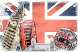 fototapeta-wielka-brytania-londyn-big-ben-flaga