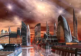 fototapeta-widok-miasto-noca-dubaj