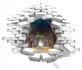 naklejka-samoprzylepna-3d-drzewa-tunel-przyroda