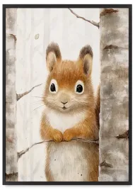 plakat-dla-dziecka-wiewiorka-50x70-cm-w-czarnej-ramie