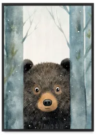 plakat-dla-dziecka-niedzwiadek-50x70-cm-w-czarnej-ramie