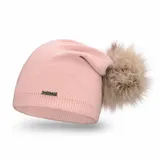 pamami-czapka-damska-z-pomponem-rozowa