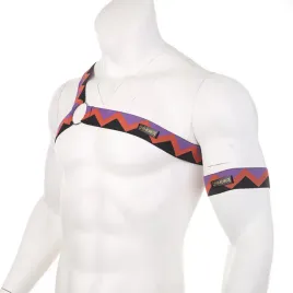 meska-uprzaz-na-ramie-i-tors-kolorowy-harness-z-paskami-i-metalowym-kolkiem