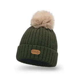 pamami-modna-czapka-dziecieca-z-eko-pomponem-khaki