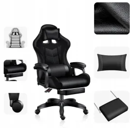 fotel-biurowy-gamingowy-ekoskora-z-podnozkiem-obrotowy-czarny