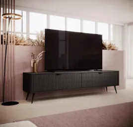 lante-czarna-szafka-rtv-200-cm-2-x-drzwi-ryflowana-czarne-nogi-uchwyty