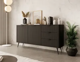lante-komoda-czarna-160-cm-3-szuflady-ryflowana-czarne-nogi-uchwyty