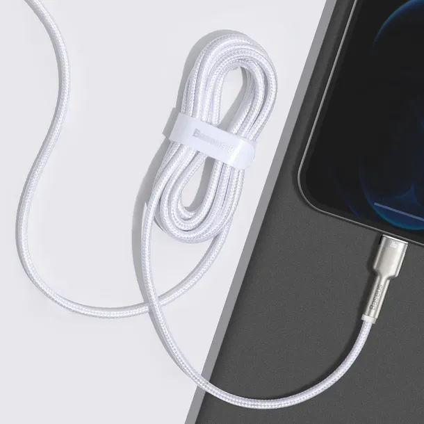 kabel-usb-c-do-lightning-baseus-cafule-pd-20w-2m-bialy