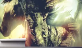 fototapeta-indianin-z-pioropuszem-konie-370x250