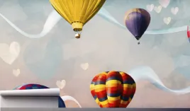 fototapeta-kolorowe-balony-na-tle-nieba-widok-3d