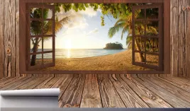 fototapeta-deski-widok-przez-okno-3d-390x280