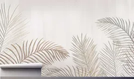 fototapeta-mural-liscie-palmowe-w-bezu-390x280