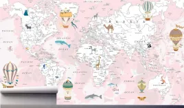 fototapeta-mapa-swiata-z-zwierzatkami-390x280