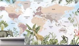 fototapeta-mapa-swiata-rosliny-zwierze-390x280