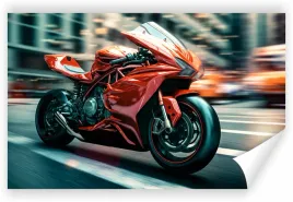 fototapeta-premium-struktura-zmywalana-czerwony-motocykl-w-trakcie-jazdy