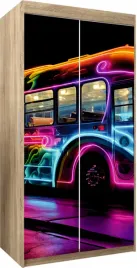 naklejka-samoprzylepna-okleina-na-szafe-na-wymiar-tapeta-neonowy-autobus