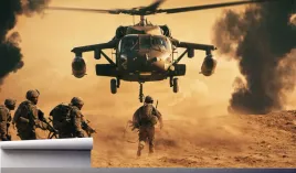 fototapeta-zolnierze-helikopter-pustynia-390x280