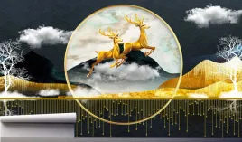 fototapeta-zlote-jelenie-do-salonu-3d-390x280
