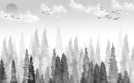 fototapety-na-wymiar-las-we-mgle-szarosc-395x280