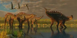 fototapeta-las-skaly-dinozaury-drzewa-3d-395x280