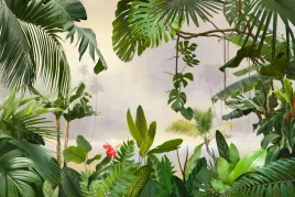 fototapety-las-liscie-monstera-we-mgle-395x280