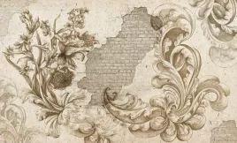 fototapeta-sciana-cegly-mur-kwiaty-vintage-380x256
