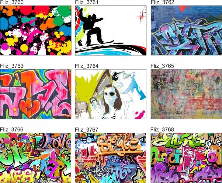 fototapeta-rysunek-twarze-postacie-rodzaj-winylowa-na-flizelinie