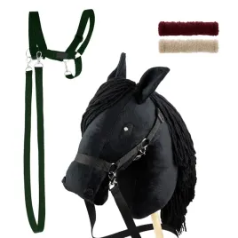 zestaw-skippi-hobby-horse-czarny-i-dodatkowy-kantar-ciemny-zielony