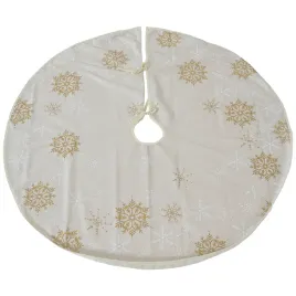 oslona-pod-choinke-materialowa-100cm-bezowa-ze-sniezynkami