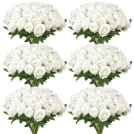 sztuczne-kwiaty-120szt-biale-roze-slubne-bukiet-do-dekoracji-stolu