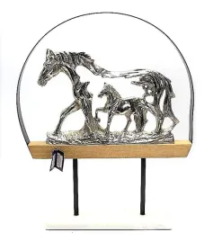 figurka-rzezba-konie-metal-drewno-43x345x7