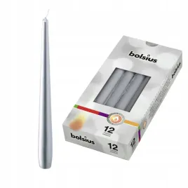 bolsius-swieca-swiateczna-stozkowa-na-stol-245x24-cm-srebrna-12-szt