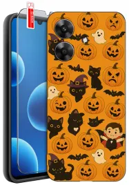 etui-do-realme-note-60-czaszka-skuut-szkielet-halloween-punk-wzory-szklo