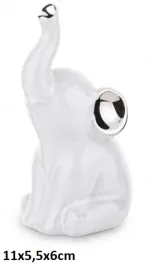 figurka-slon-slonik-siedzacy-ceramiczny-bialo-srebrny-11x55x6-cm