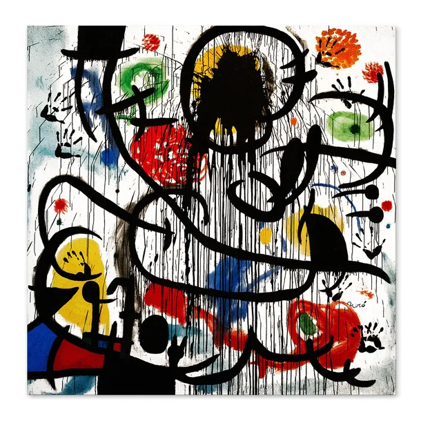 obraz-na-plotnie-abstrakcja-joan-miro-100x100-cm