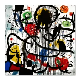 obraz-na-plotnie-abstrakcja-joan-miro-100x100-cm