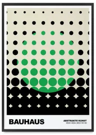 plakat-zielony-czarny-bauhaus-kropki-50x70-cm-w-czarnej-ramie