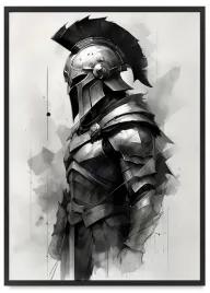 plakat-gladiator-wojownik-czarna-ramka-61x91-cm-w-czarnej-ramie
