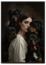 plakat-ramka-psy-portret-rottweiler-50x70-cm-w-czarnej-ramie