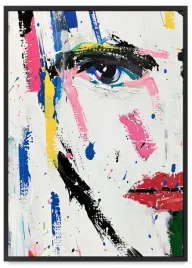 plakat-w-ramce-abstrakcja-portret-twarz-61x91-cm-w-czarnej-ramie