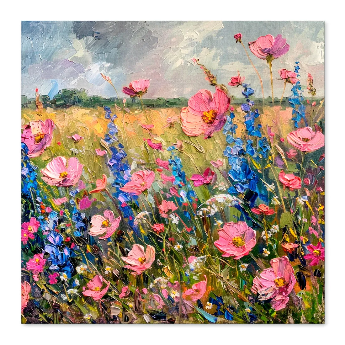 obraz-na-plotnie-kwiaty-polne-100x100-cm