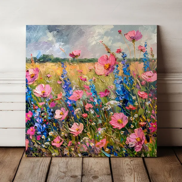 obraz-na-plotnie-kwiaty-polne-100x100-cm-stan-nowy