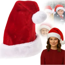 czapka-swietego-mikolaja-na-mikolajki-swiateczna-pluszowa-z-pomponem-40x30