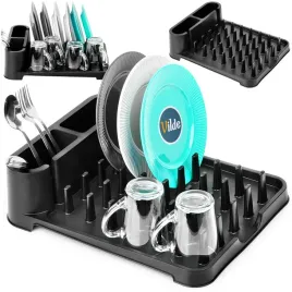 ociekacz-suszarka-na-naczynia-sztucce-talerze-kubki-stojaca-kuchenna-czarna