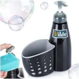 dozownik-kuchenny-z-pojemnikiem-2w1-370-ml-czarny-organizer-na-gabke-plyn