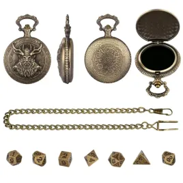 zegarek-pudelko-lesny-dziad-zloty-malutki-zestaw-7-metalowych-kosci