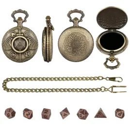 zegarek-pudelko-kostka-awatar-miedziany-malutki-zestaw-7-metalowych-kosci