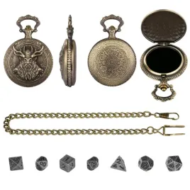 zegarek-pudelko-lesny-dziad-srebrny-malutki-zestaw-7-metalowych-kosci