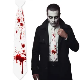 krawat-halloween-slady-krwi-bialy-43-cm