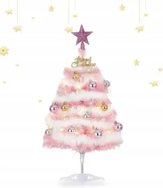 choinka-sztuczna-mini-dekoracyjna-rozowa-z-bombkami-lampkami-gwiazda-60cm